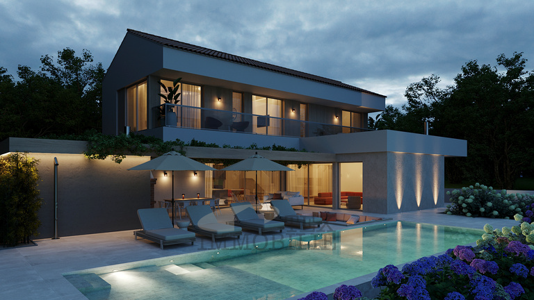 Zona Parenzo, terreno con vista mare con permesso di costruire