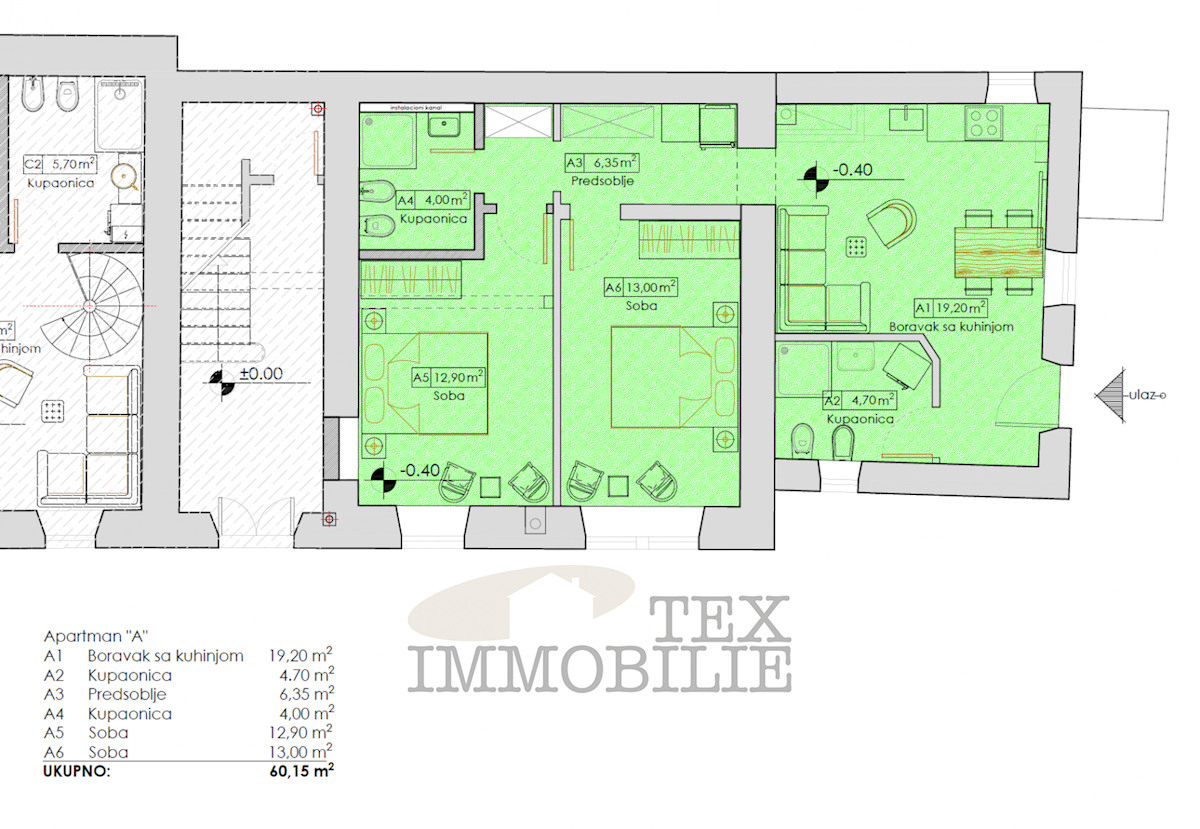 Appartamento Poreč, 60,15m2