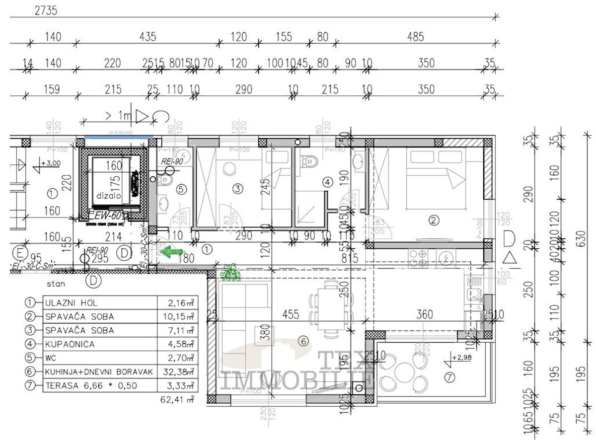 Tar - nuovi appartamenti in costruzione - appartamento D - 62,41 mq