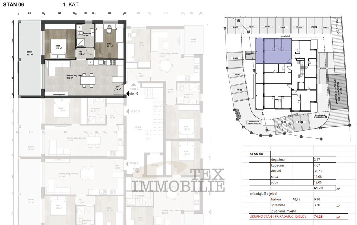 Appartamento Tar, Tar-Vabriga, 74.28 m2