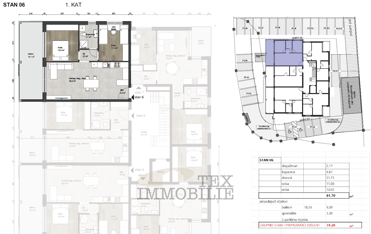 Appartamento Tar, Tar-Vabriga, 74.28 m2