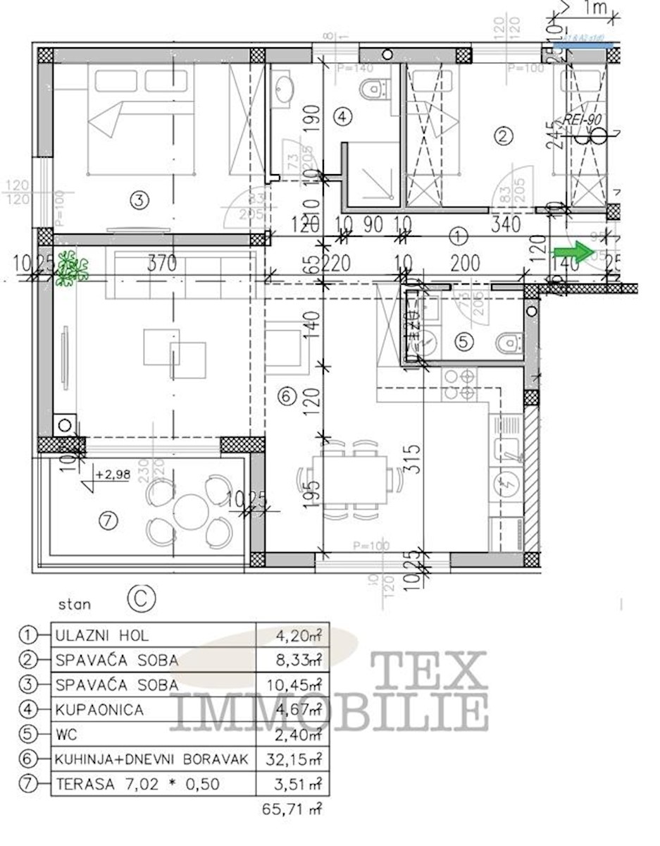 Tar - nuovi appartamenti in costruzione - appartamento C - 65,71 m2