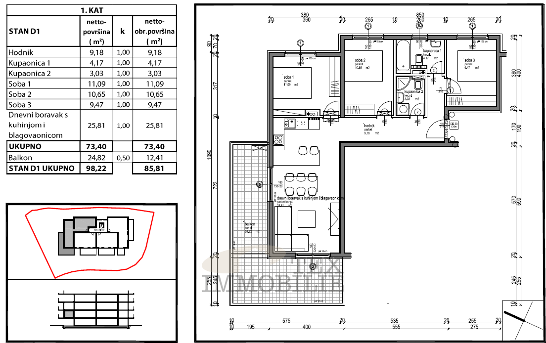 Appartamento Poreč, 85,81m2