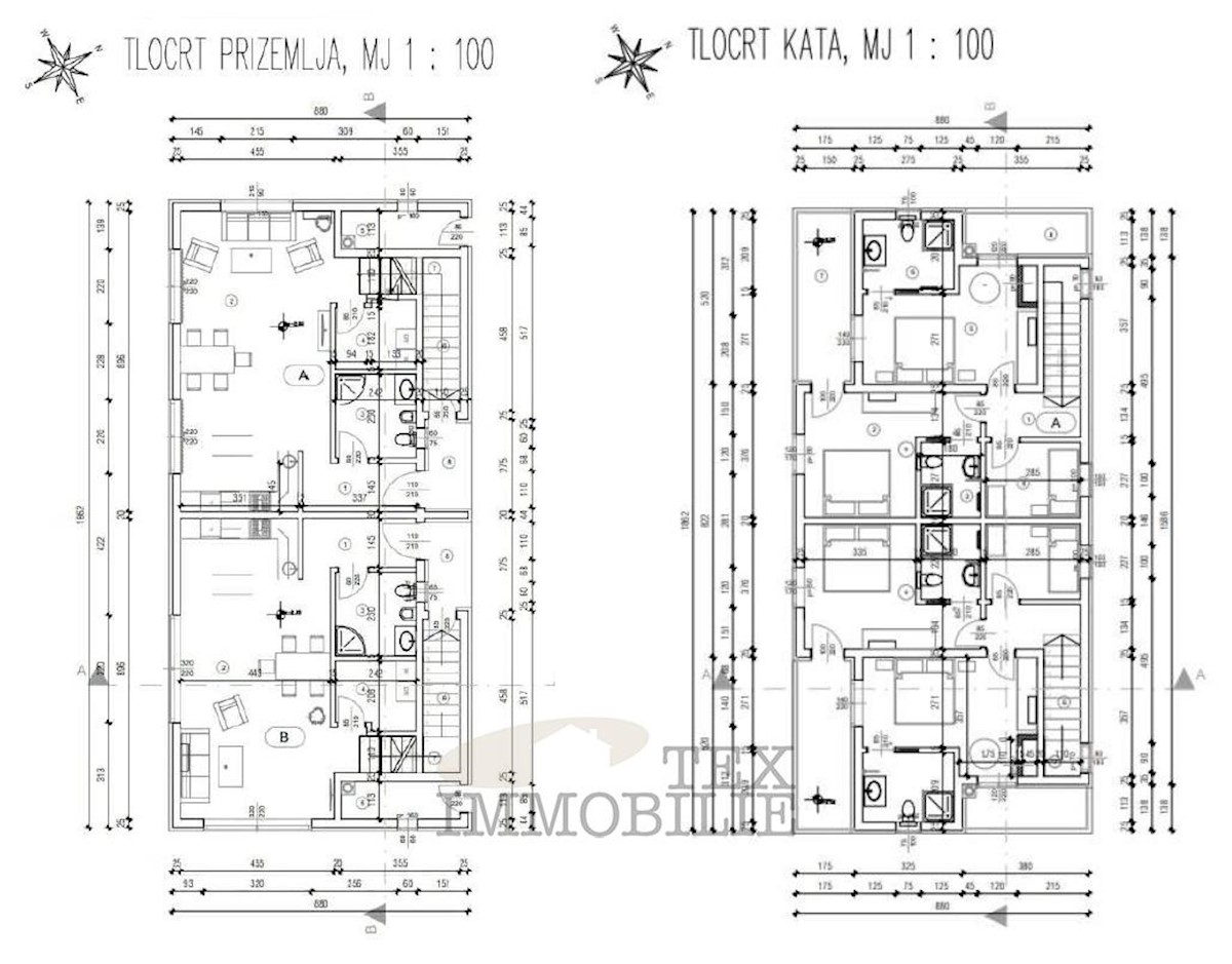 Porec, casa bifamiliare con piscina in ottima posizione , 129m2