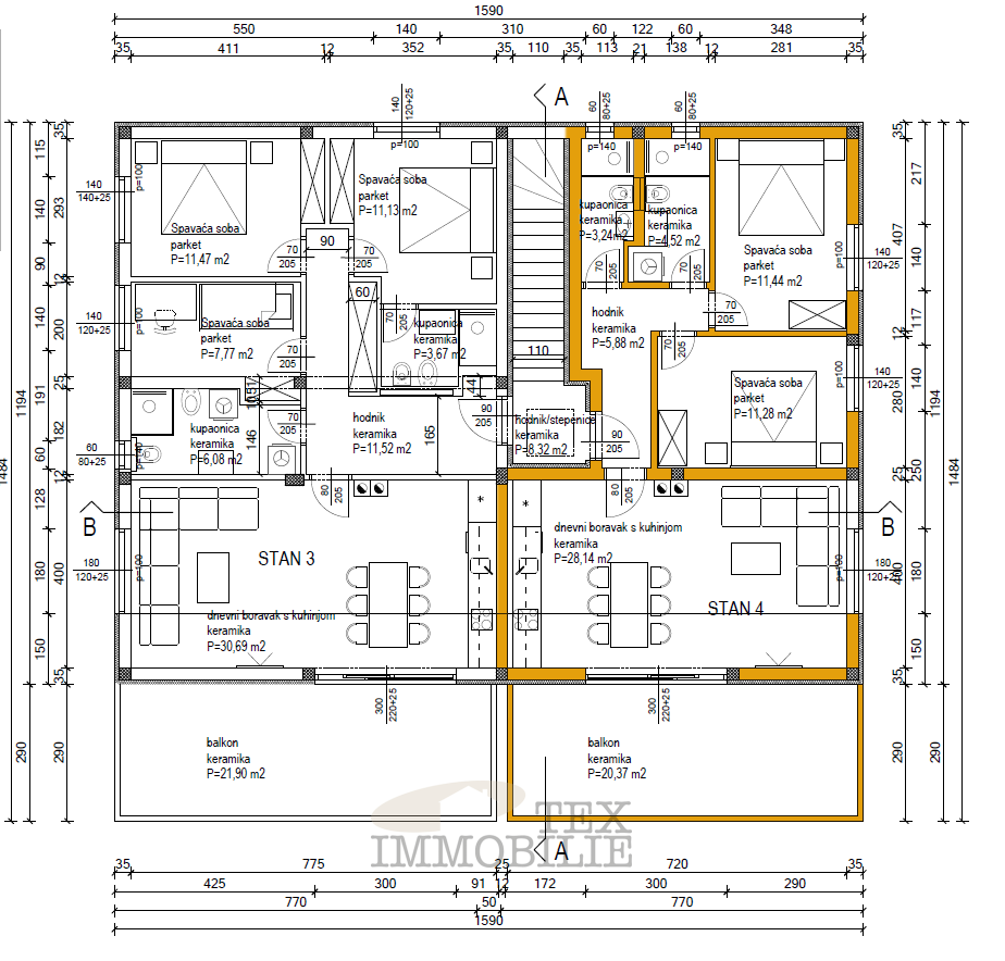 Poreč - Appartamento con due camere da letto, a 2 km dal mare