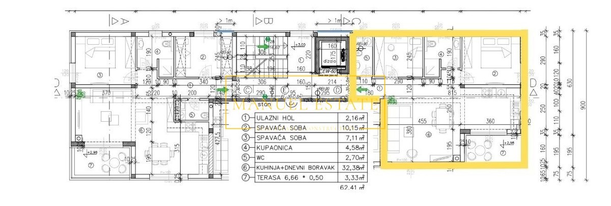 IN VENDITA APPARTAMENTO BELLO IN NUOVA COSTRUZIONE, VICINO AL MARE AL 1° PIANO, 62,41 m² CON DUE CAMERE DA LETTO - ISTRIA, DINTORNI DI POREČ - TAR!