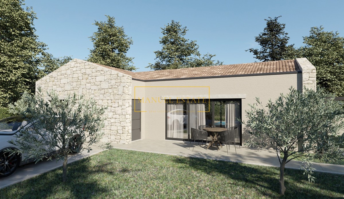 VILLA LUXURY 150m² CON PISCINA E CUCINA ESTERNA – IDEALE PER LA VITA FAMILIARE E L'INVESTIMENTO, CON GIARDINO DI 750m², VICINO A POREČ!