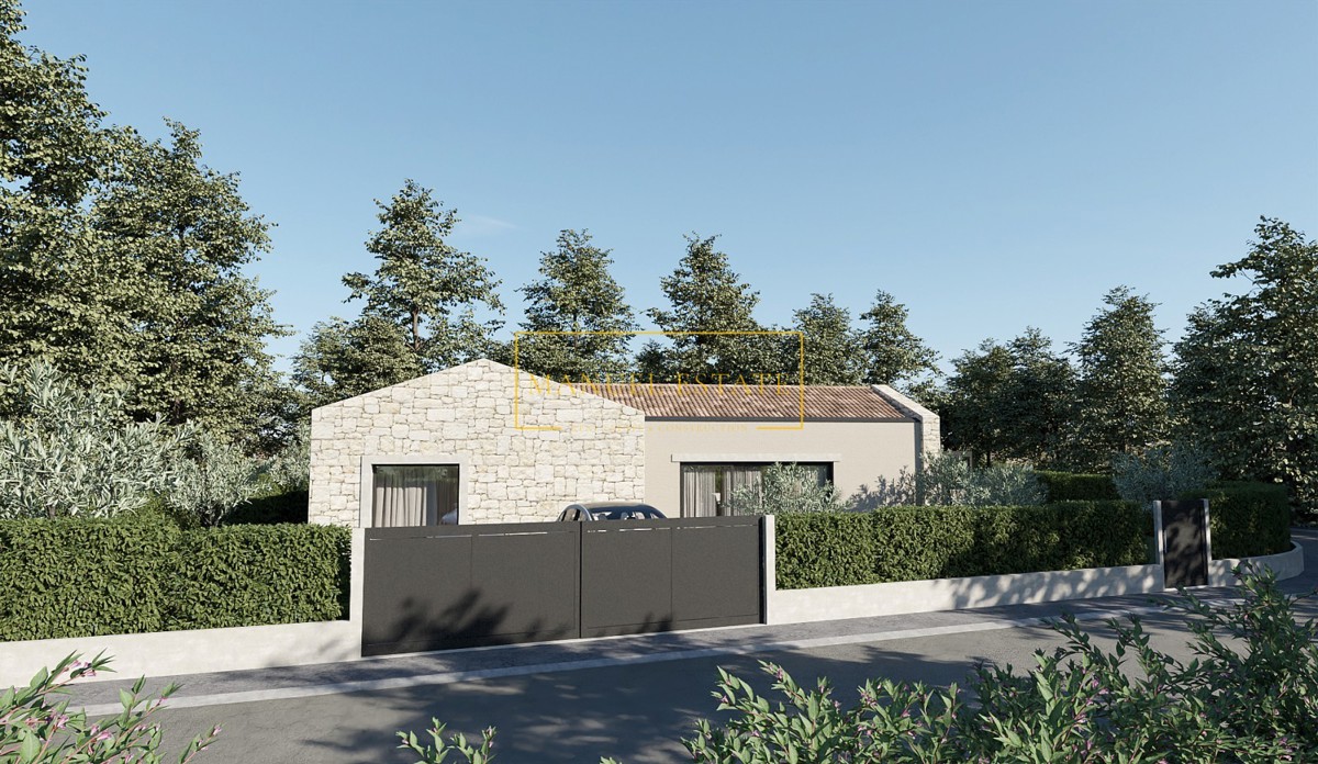 VILLA LUXURY 150m² CON PISCINA E CUCINA ESTERNA – IDEALE PER LA VITA FAMILIARE E L'INVESTIMENTO, CON GIARDINO DI 750m², VICINO A POREČ!