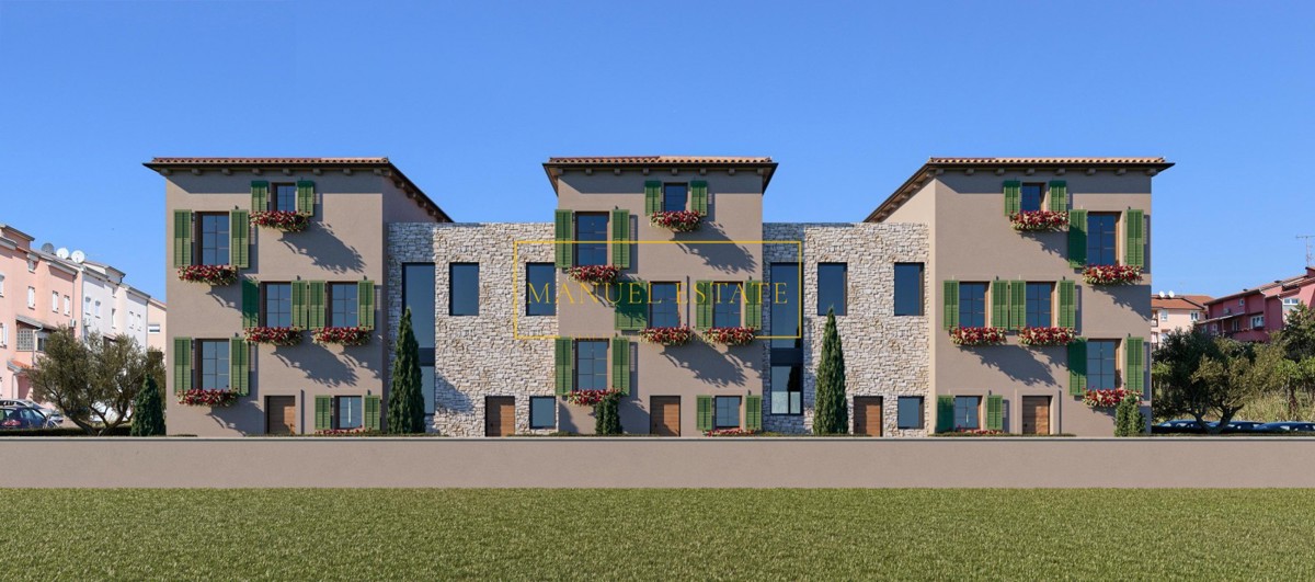 CASA MODERNA 87M2 A SCHIERA CON GIARDINO E PRIVACY, VICINO A POREČ, ISTRIA!