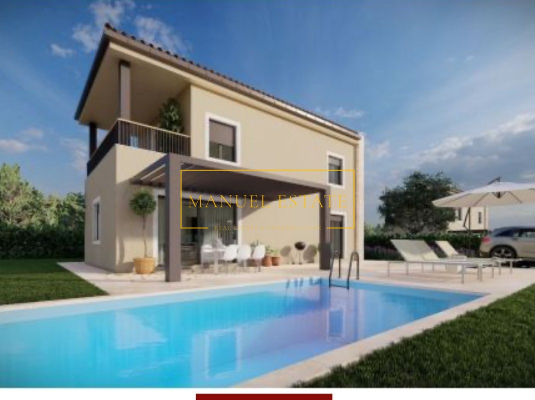 IN VENDITA: SPLENDIDA CASA IN FASE DI COSTRUZIONE CON PISCINA, VICINO A POREČ IN ISTRIA – IDEALE PER LA VITA FAMILIARE O COME INVESTIMENTO!