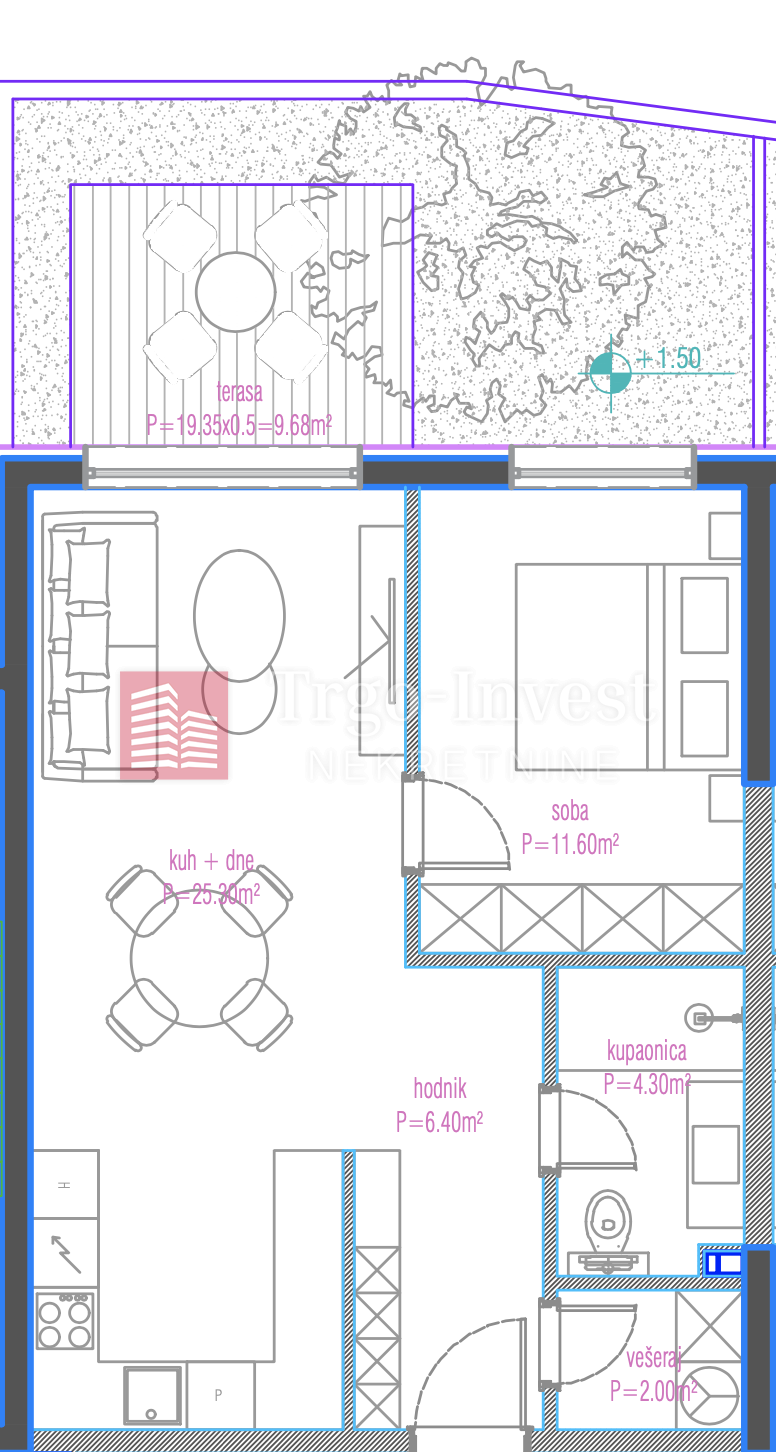 Appartamento Centar, Slavonski Brod, 53,45m2