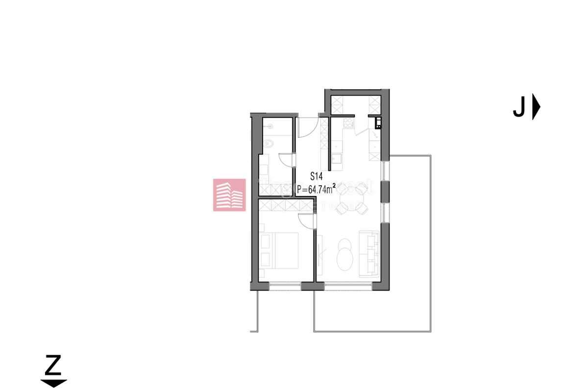 Appartamento Centar, Slavonski Brod, 64,74m2