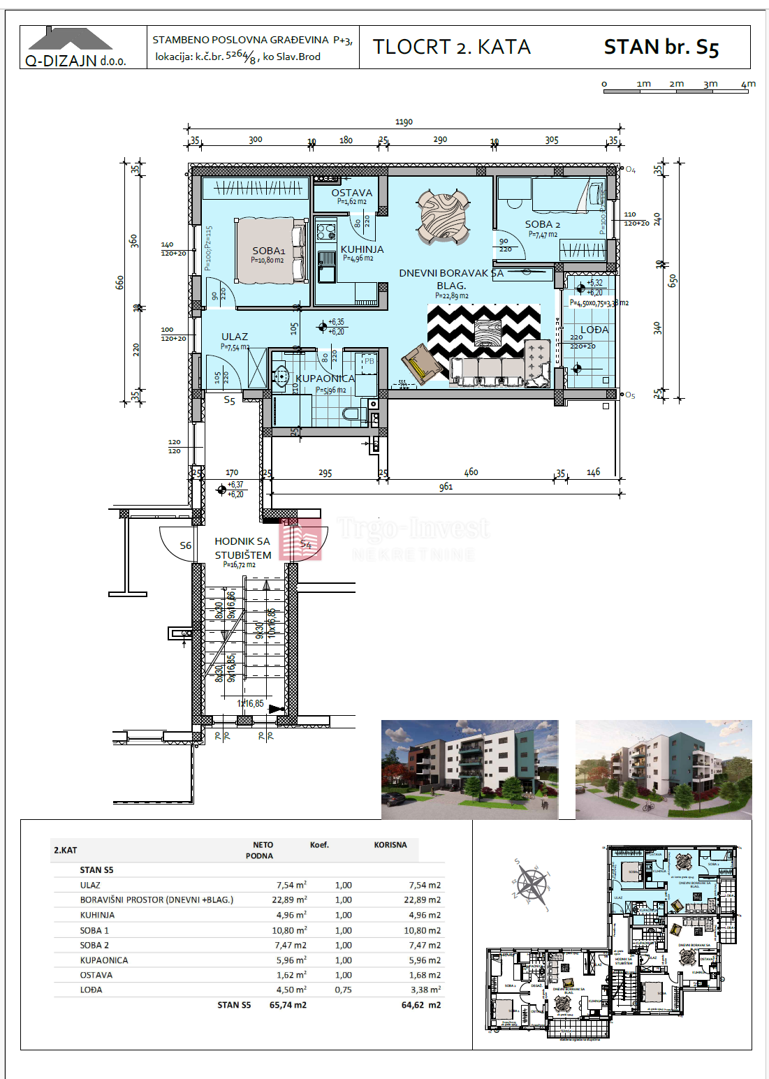 Appartamento Naselje Zrinski-Frankopana, Slavonski Brod, 67,75m2