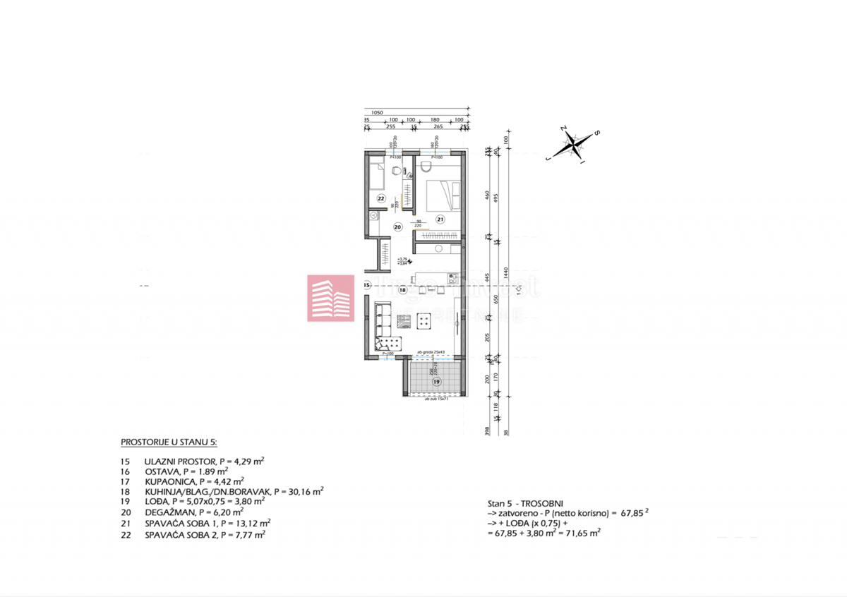 Appartamento Livada, Slavonski Brod, 71,65m2
