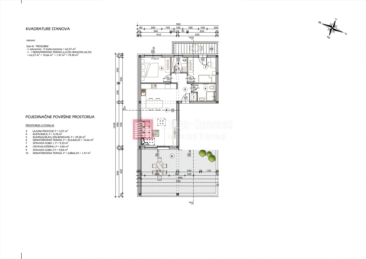 Appartamento Lutvinka, Slavonski Brod, 74,40m2