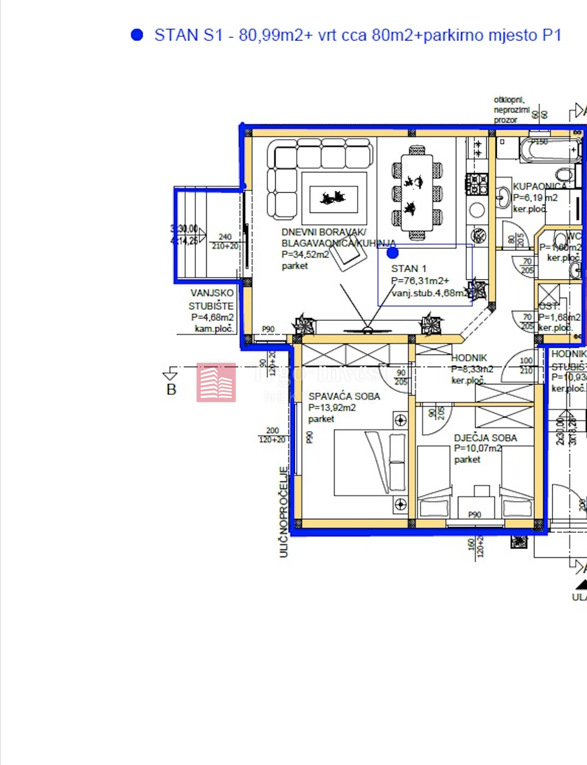 Appartamento Privlaka, 80,99m2