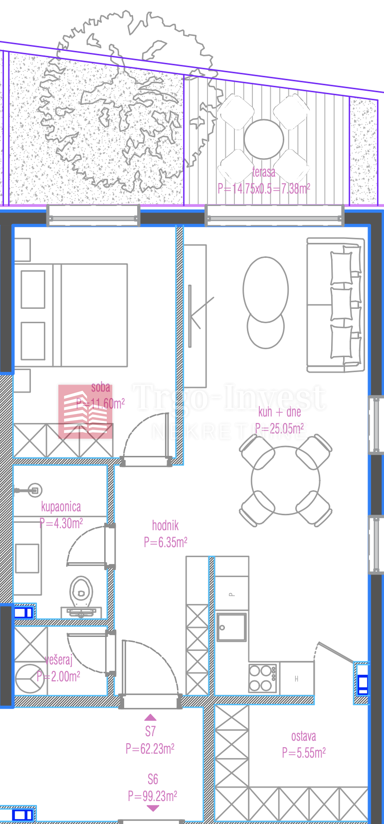 Appartamento Centar, Slavonski Brod, 57,80m2