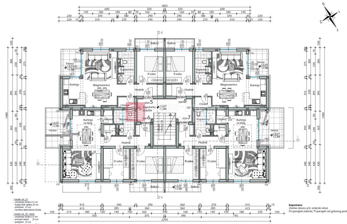 Appartamento Budainka, Slavonski Brod, 57,87m2