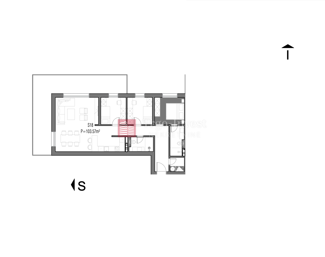 Appartamento Centar, Slavonski Brod, 103,57m2