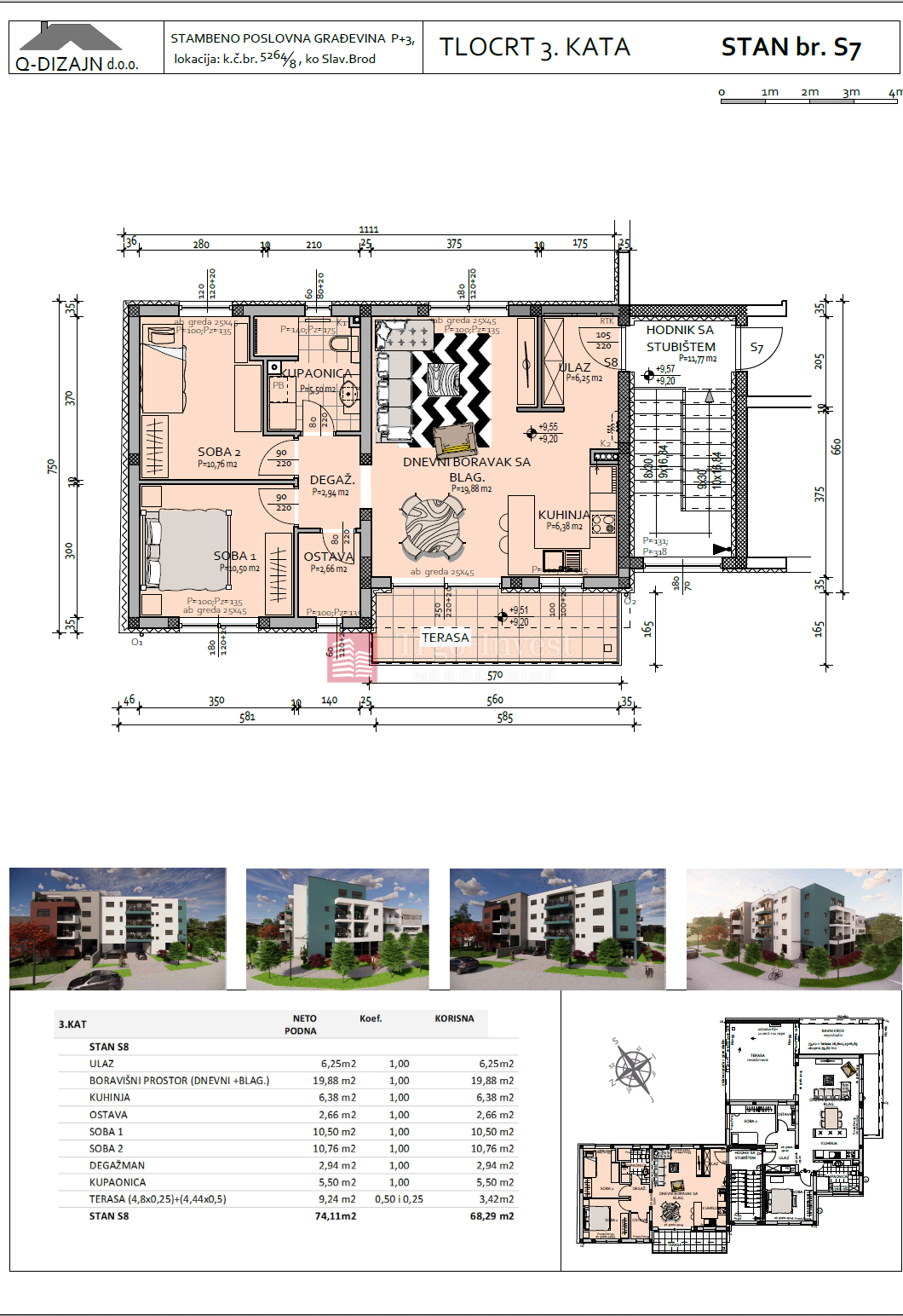 Appartamento Naselje Zrinski-Frankopana, Slavonski Brod, 71,41m2