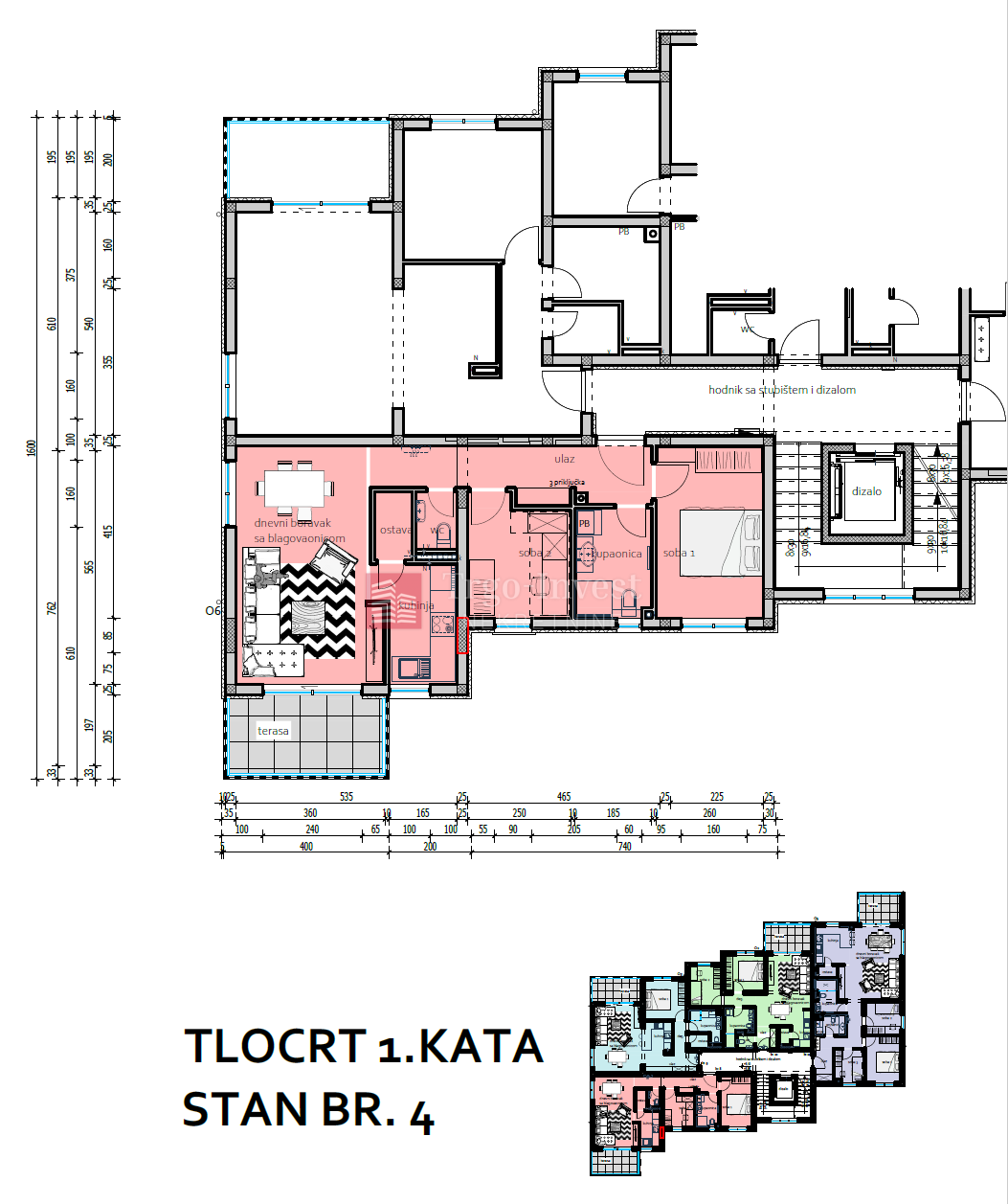 Appartamento Naselje Zrinski-Frankopana, Slavonski Brod, 61,67m2