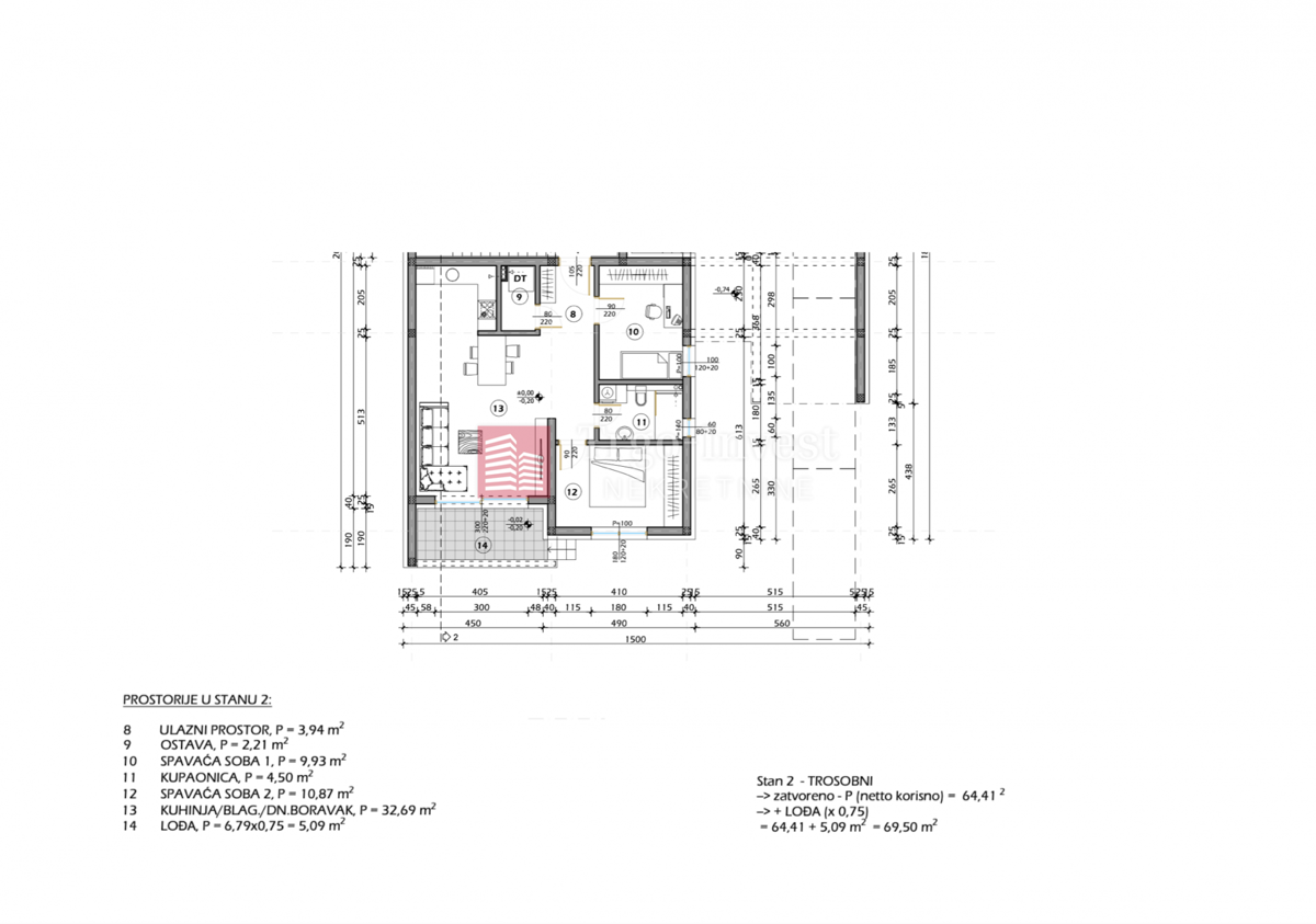 Appartamento Livada, Slavonski Brod, 69,50m2