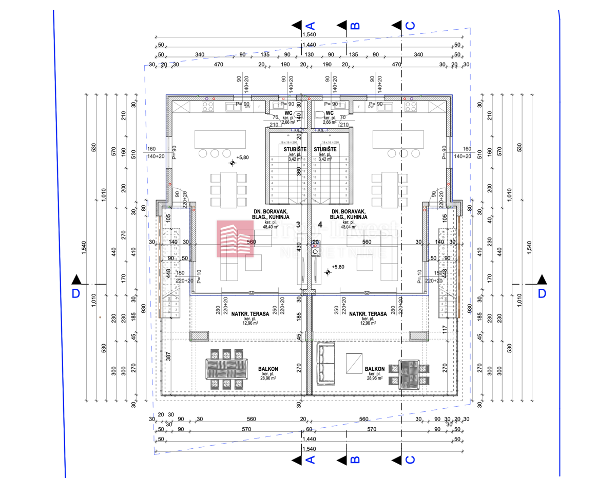 Appartamento Krk, 173m2