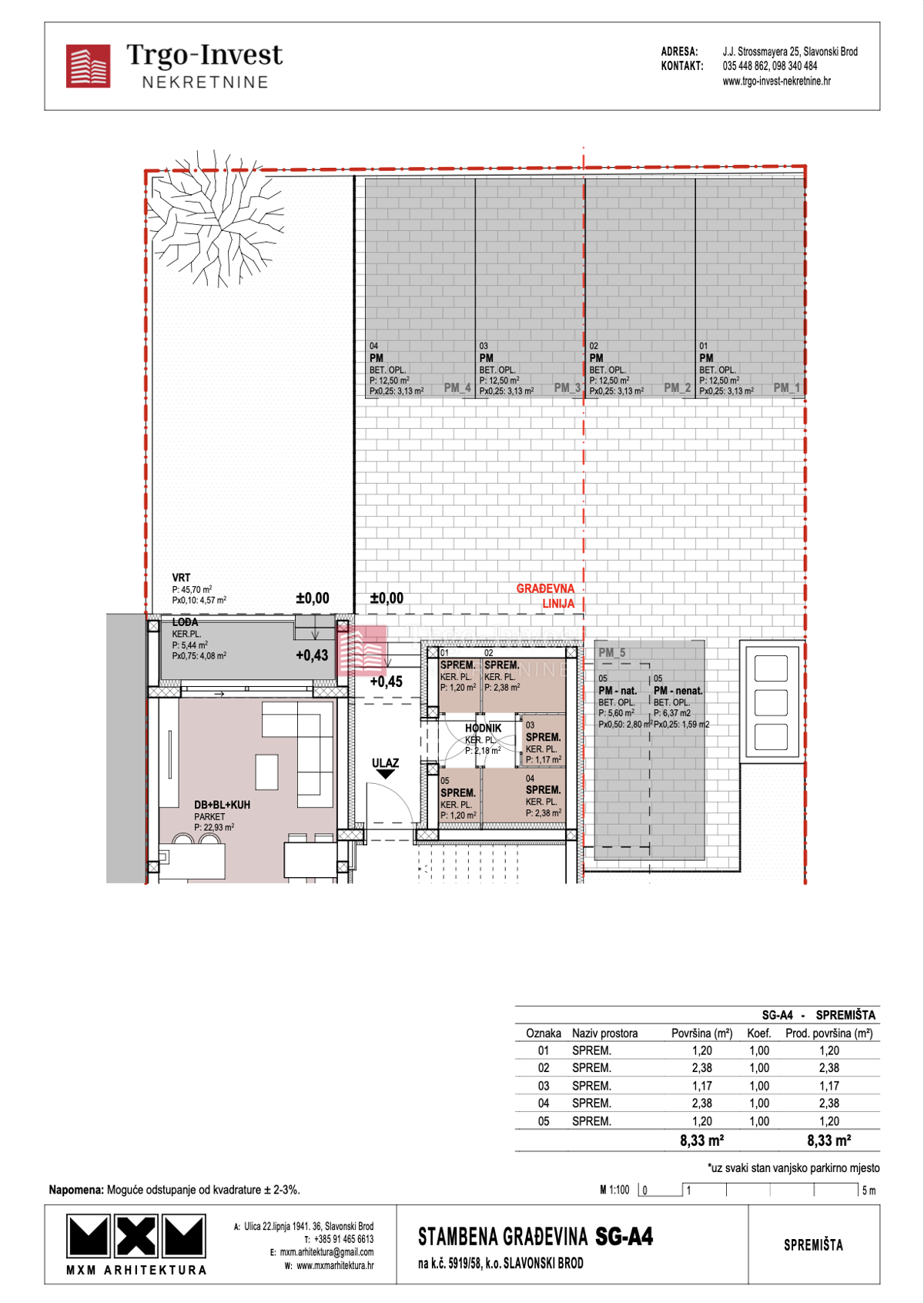 Appartamento Livada, Slavonski Brod, 63,82m2