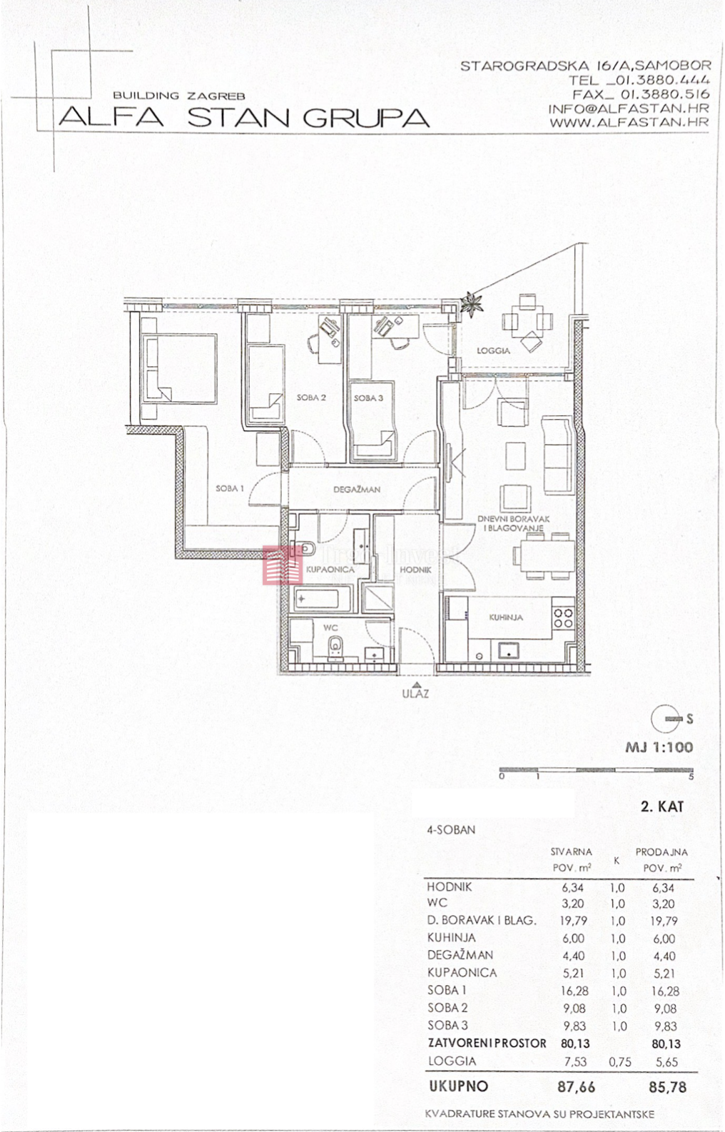 Appartamento Cvjetno naselje, Trnje, 86m2