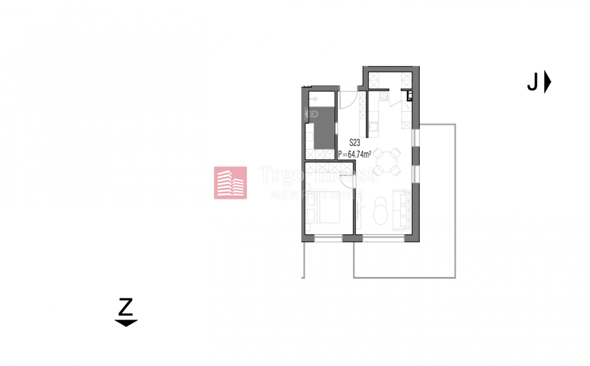 Appartamento Centar, Slavonski Brod, 64,74m2