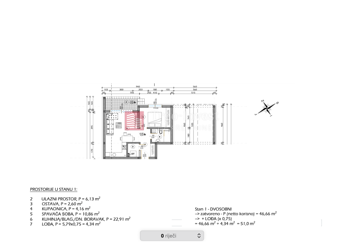 Appartamento Livada, Slavonski Brod, 51m2