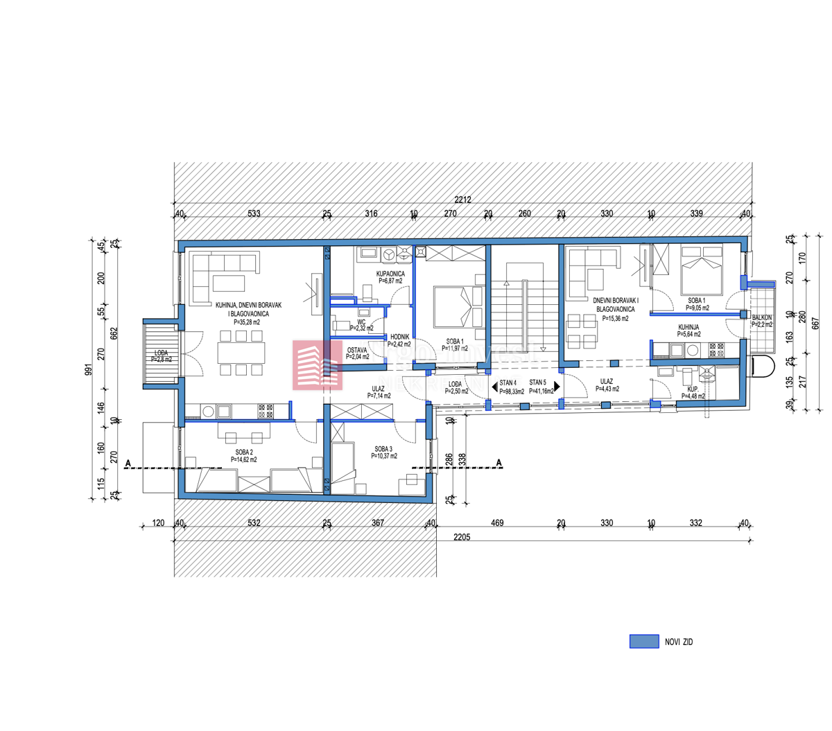 Appartamento Centar, Slavonski Brod, 129m2