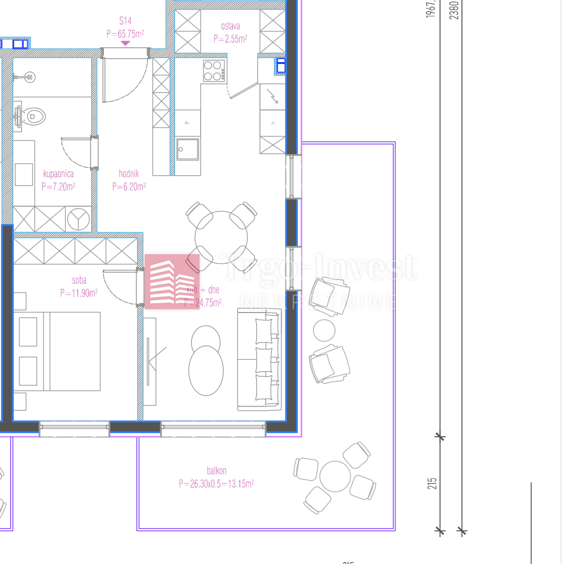 Appartamento Centar, Slavonski Brod, 65,75m2