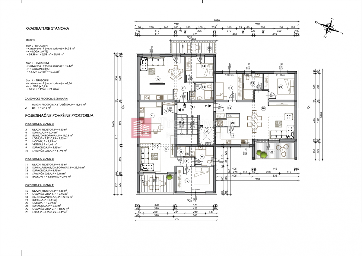 Appartamento Lutvinka, Slavonski Brod, 74,70m2