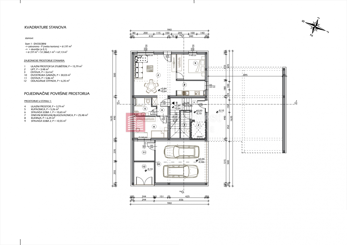 Appartamento Lutvinka, Slavonski Brod, 67,13m2