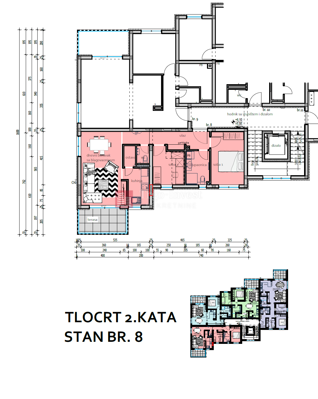 Appartamento Naselje Zrinski-Frankopana, Slavonski Brod, 61,67m2
