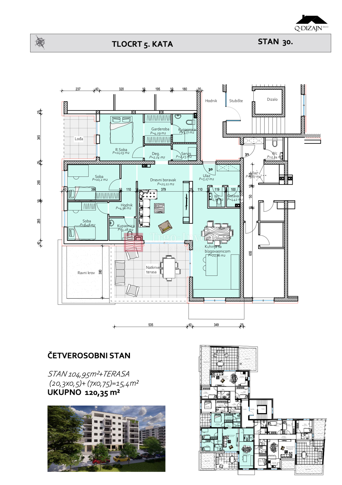 Appartamento Centar, Slavonski Brod, 120,35m2