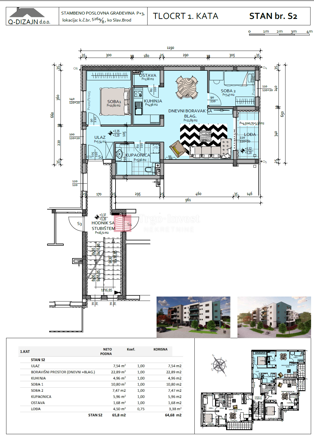 Appartamento Naselje Zrinski-Frankopana, Slavonski Brod, 67,81m2