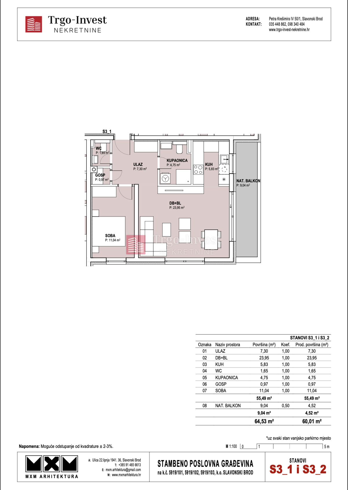 Appartamento Livada, Slavonski Brod, 50m2