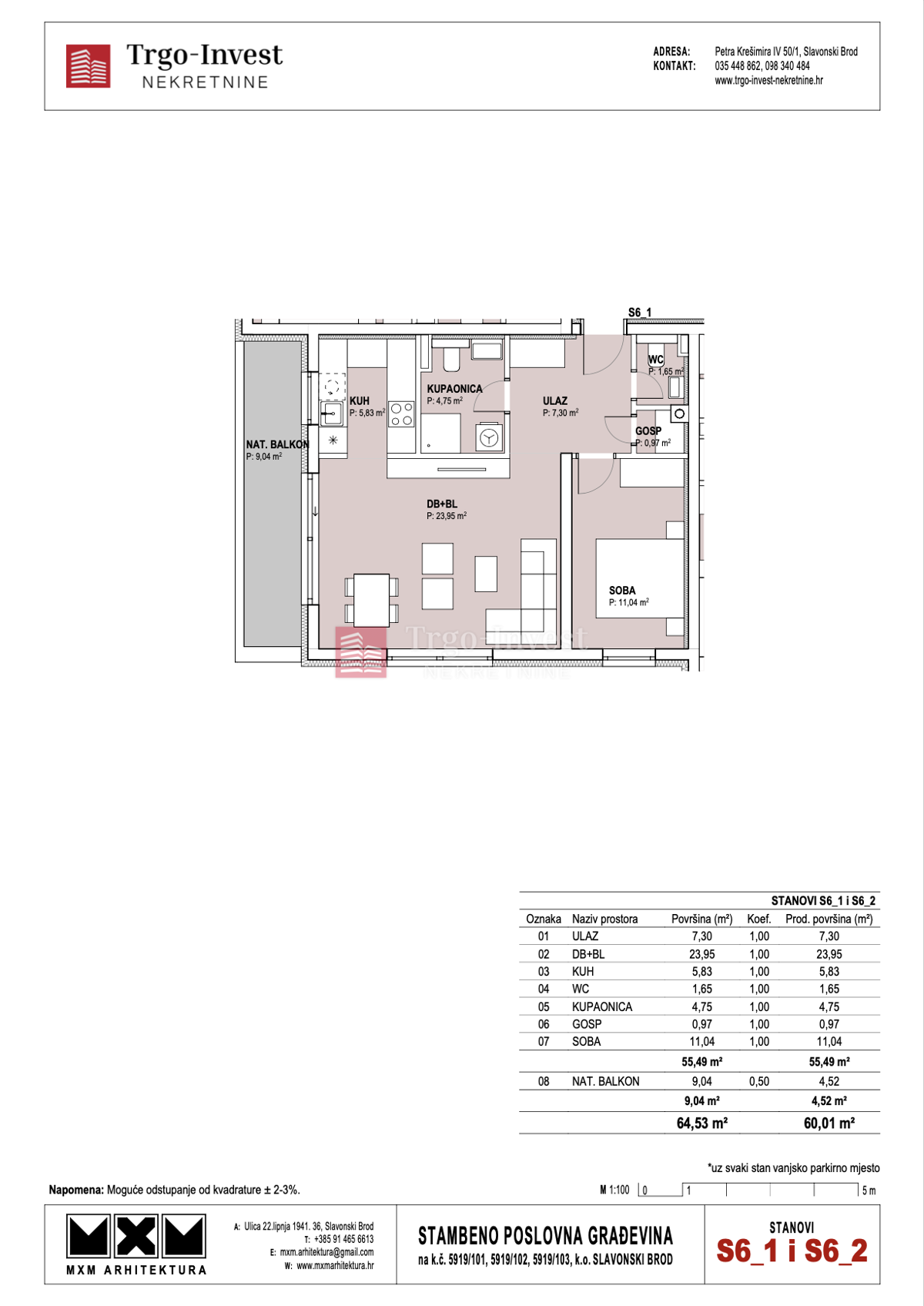 Appartamento Livada, Slavonski Brod, 50m2