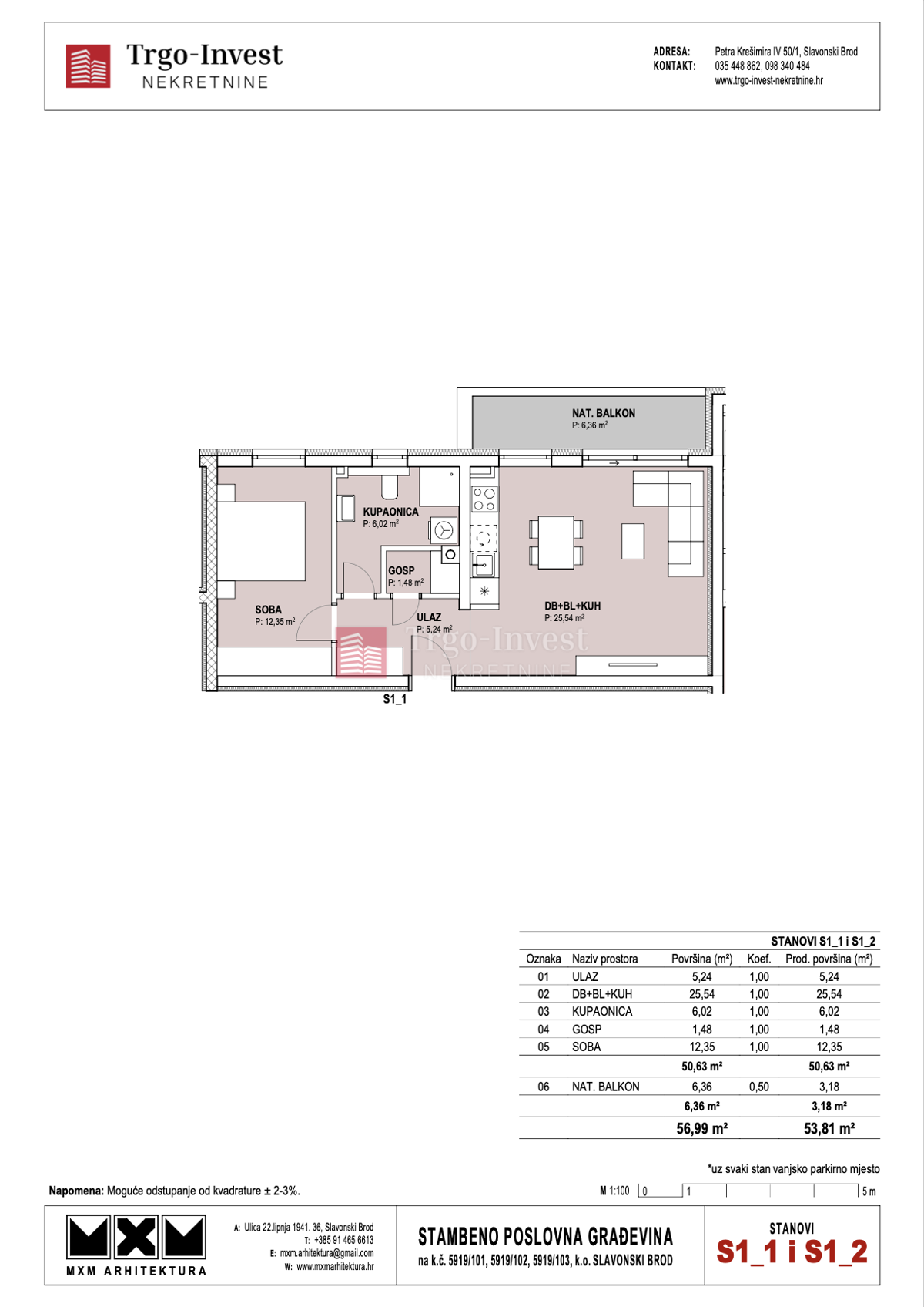 Appartamento Livada, Slavonski Brod, 50m2