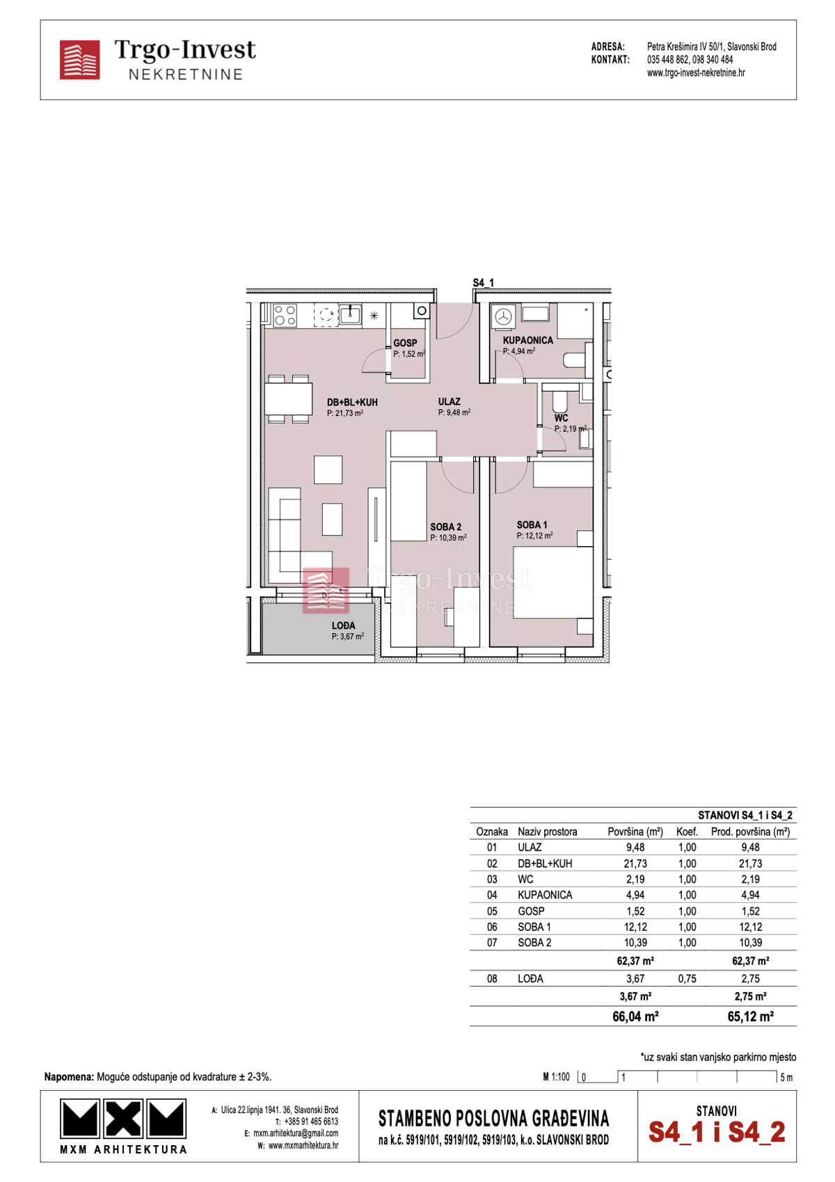 Appartamento Livada, Slavonski Brod, 50m2