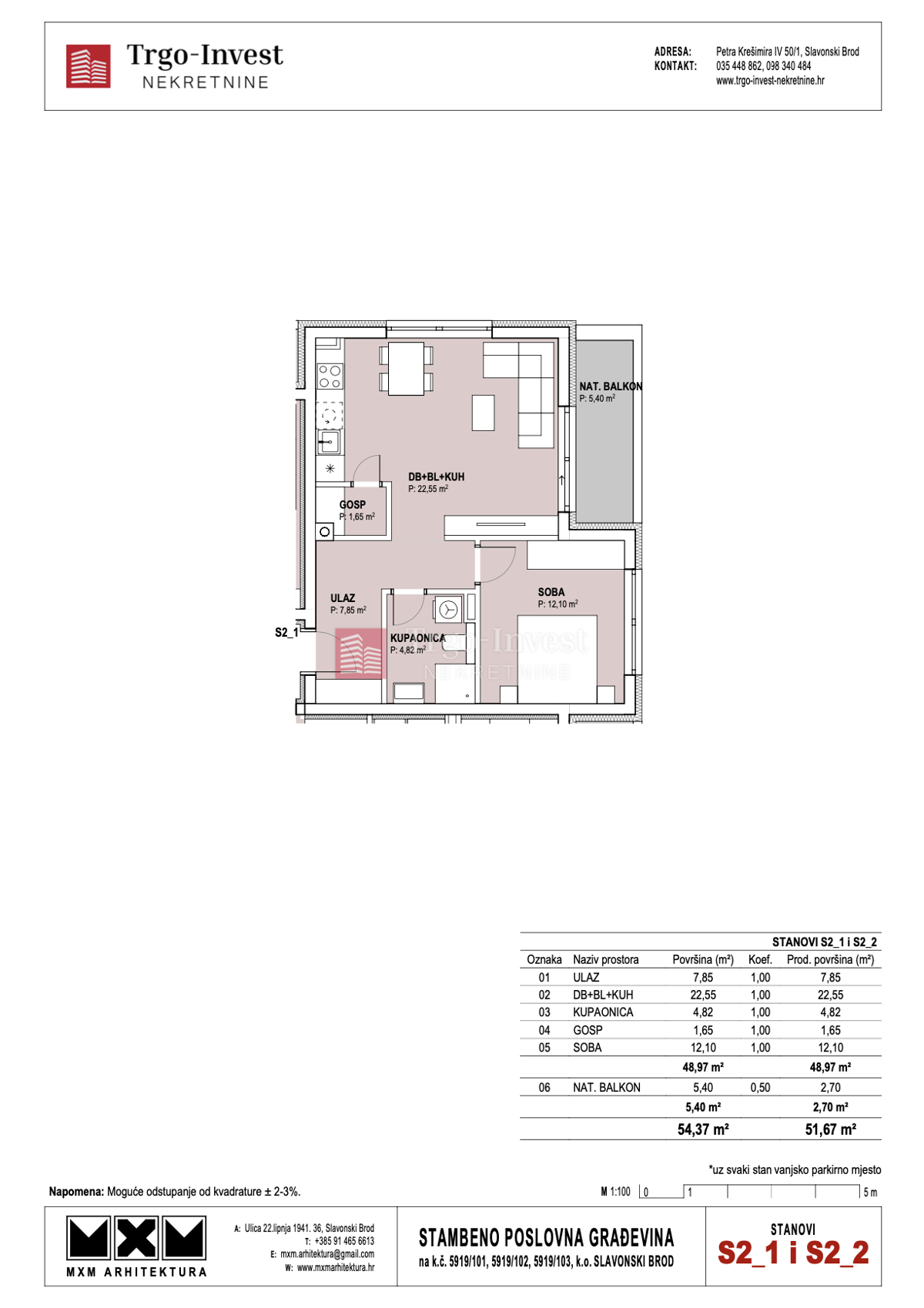 Appartamento Livada, Slavonski Brod, 50m2