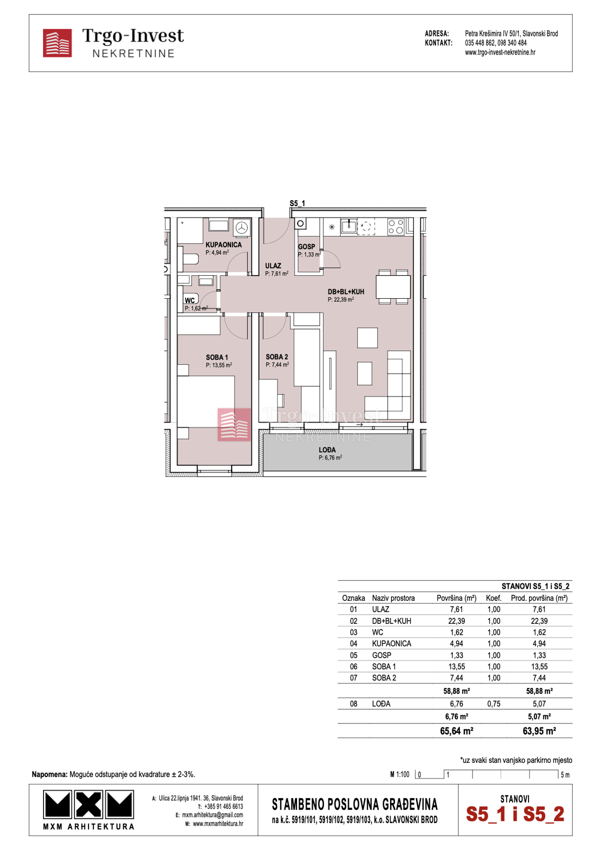 Appartamento Livada, Slavonski Brod, 50m2