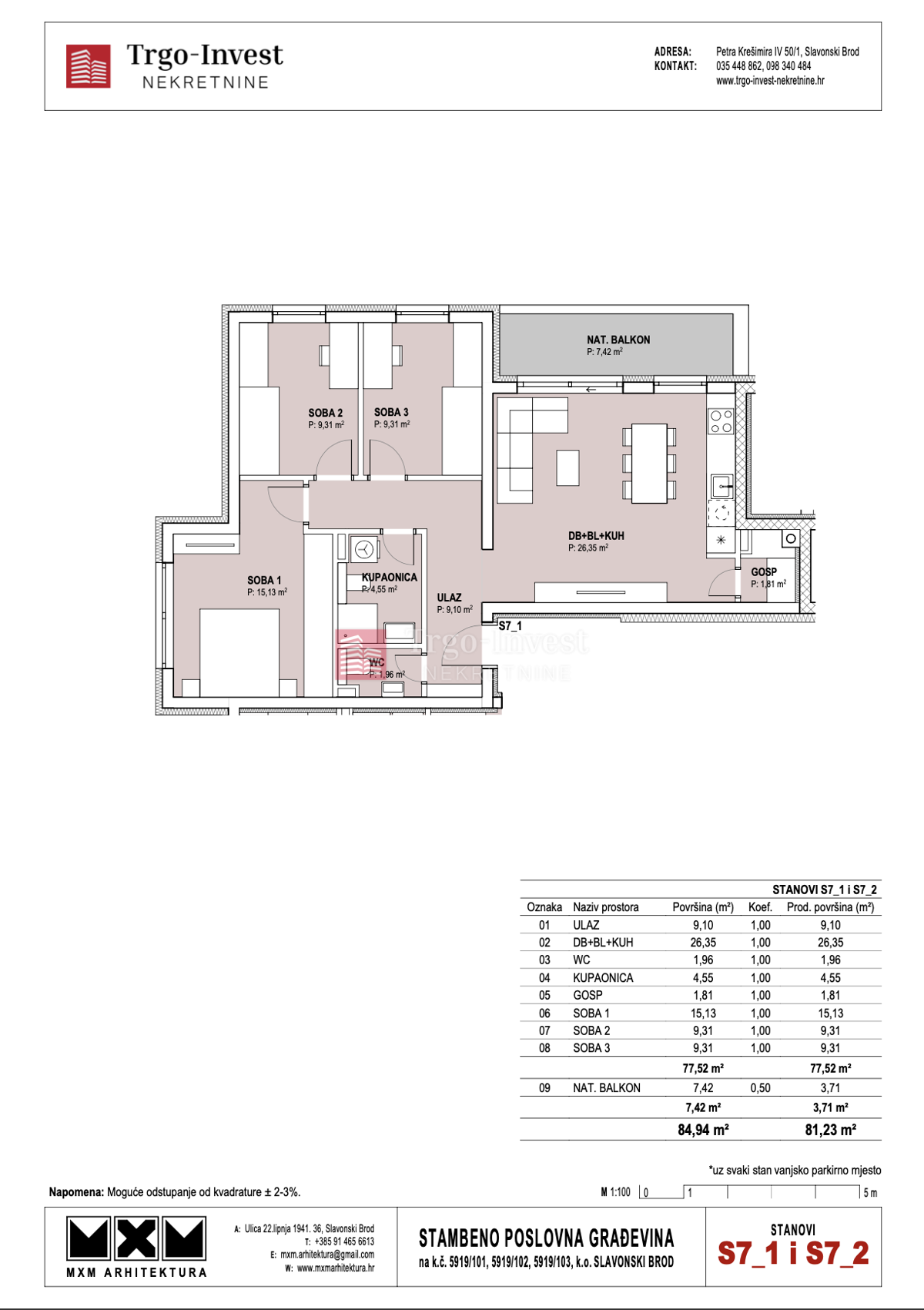 Appartamento Livada, Slavonski Brod, 50m2