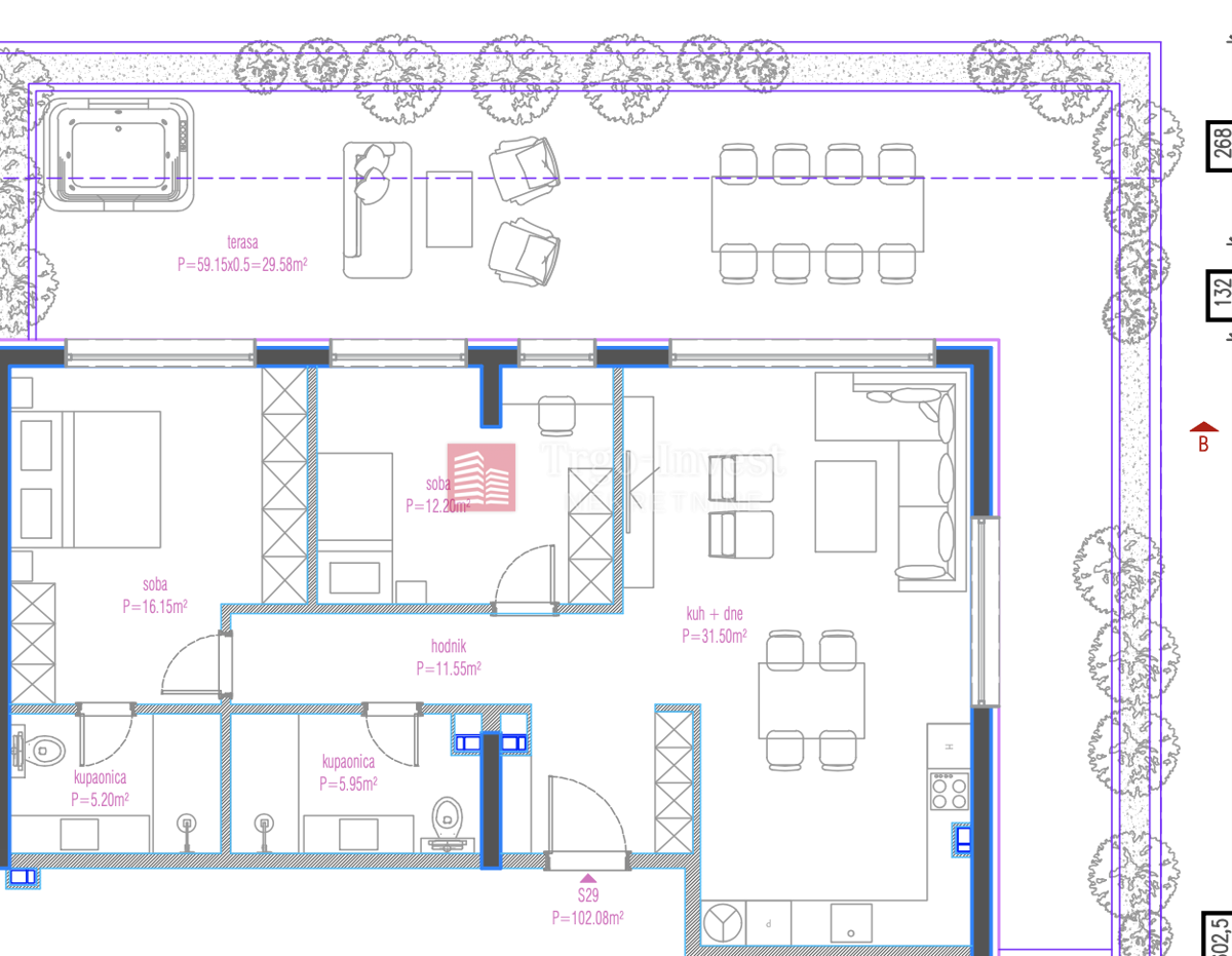 Appartamento Centar, Slavonski Brod, 84,35m2