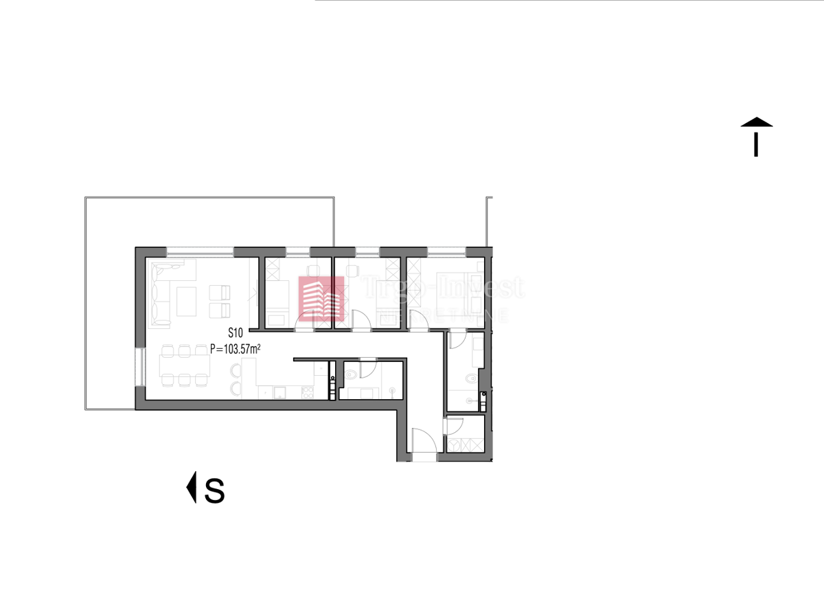 Appartamento Centar, Slavonski Brod, 103,57m2