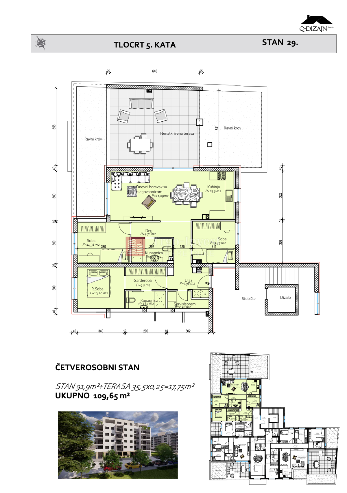Appartamento Centar, Slavonski Brod, 109,65m2