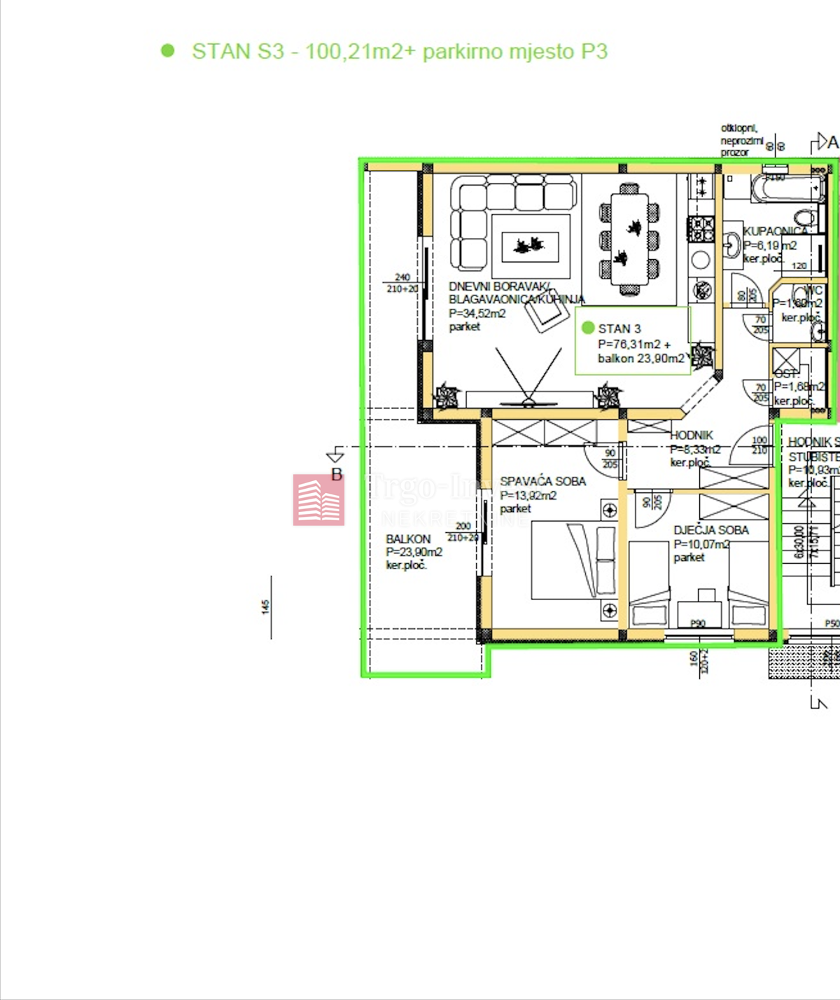 Appartamento Privlaka, 100,21m2