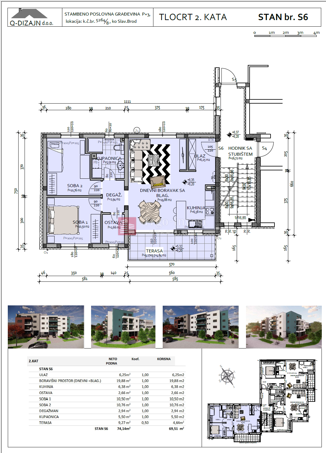 Appartamento Naselje Zrinski-Frankopana, Slavonski Brod, 72,64m2